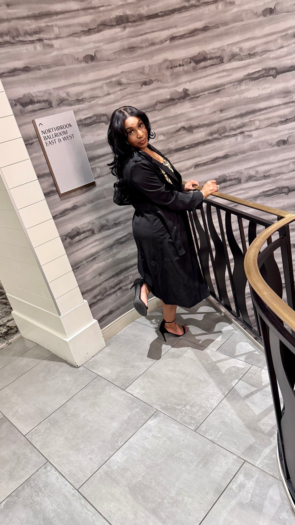 Fierce Black Trench Coat with Leopard Lining