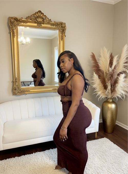 Cocoa Embrace Two-Piece Maxi Set