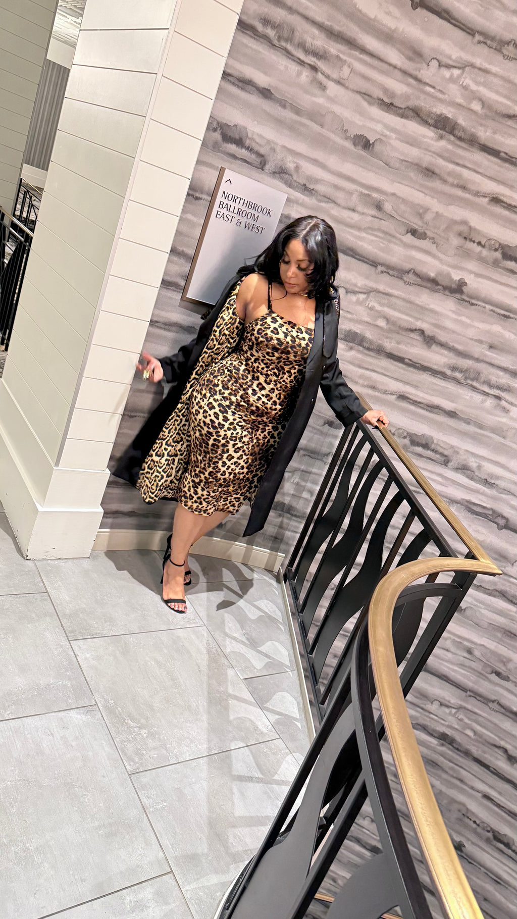 Fierce Midi Leopard Print Spaghetti Strap Bodycon Dress