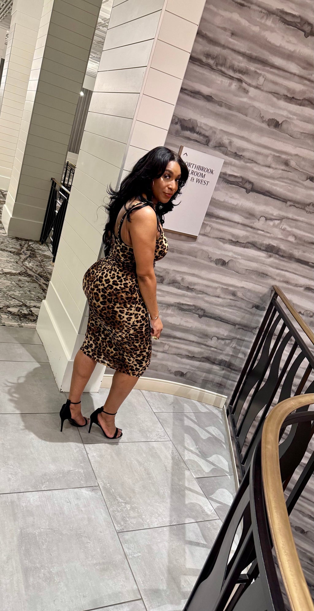 Fierce Midi Leopard Print Spaghetti Strap Bodycon Dress