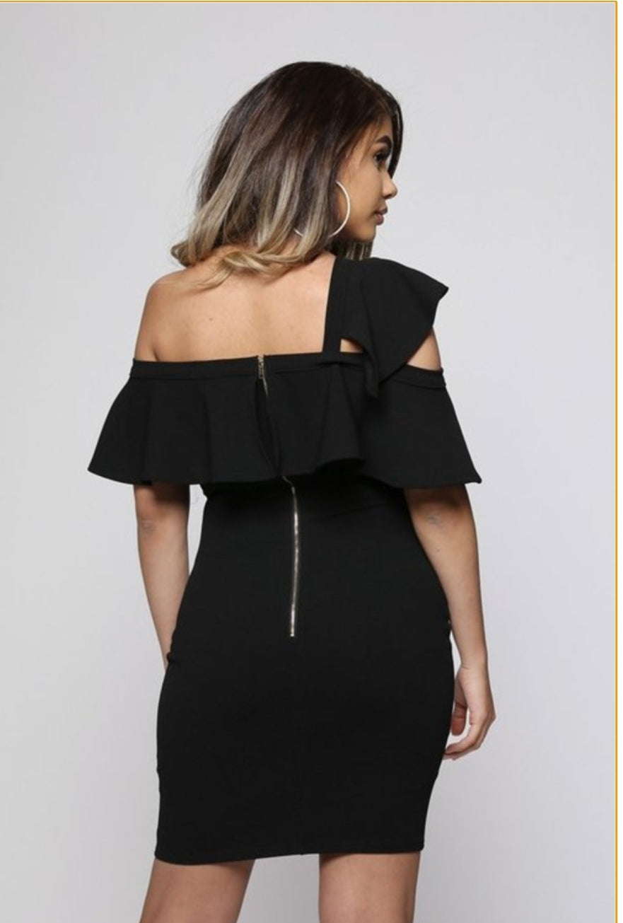 Little Black Ruffle Dress