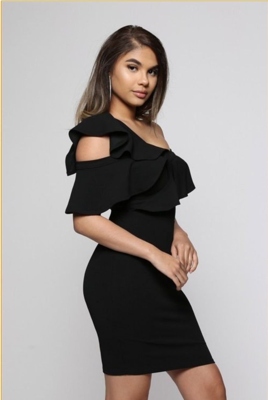 Little Black Ruffle Dress