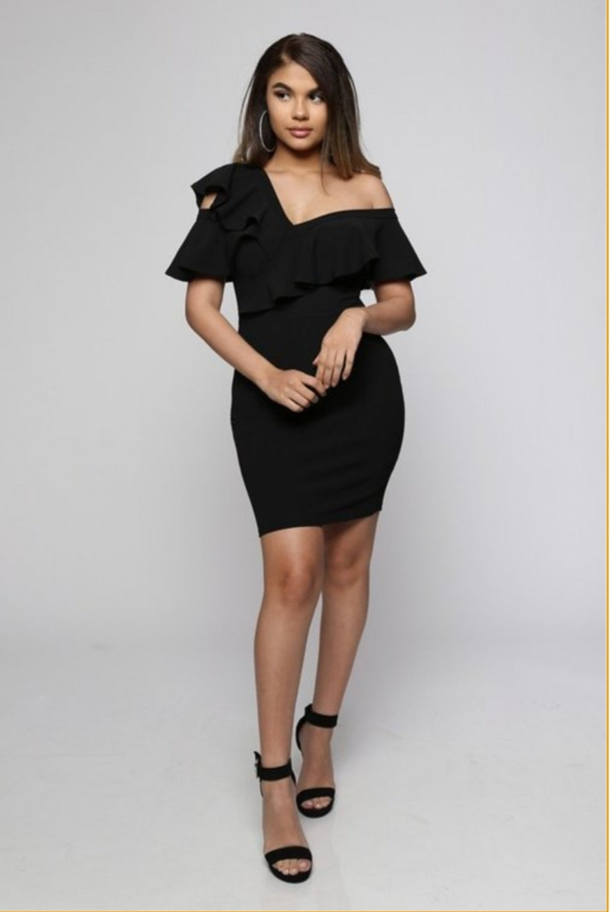 Little Black Ruffle Dress