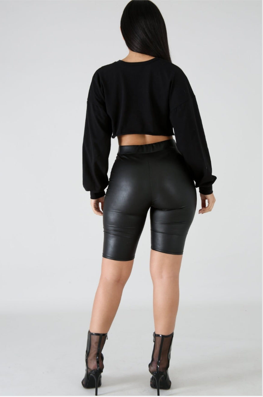 Leatherette Shorts