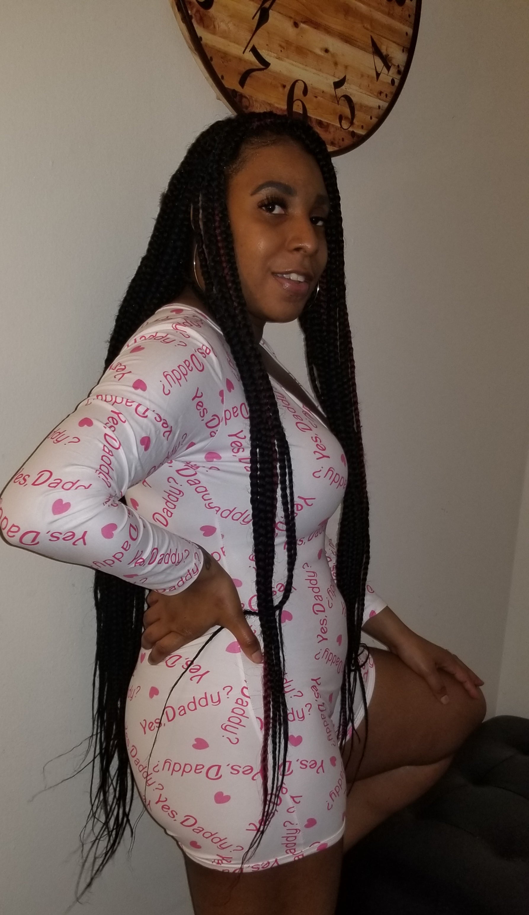 White Yes Daddy Onesie