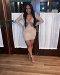 Here for Love Sheer Crystal Mini Dress