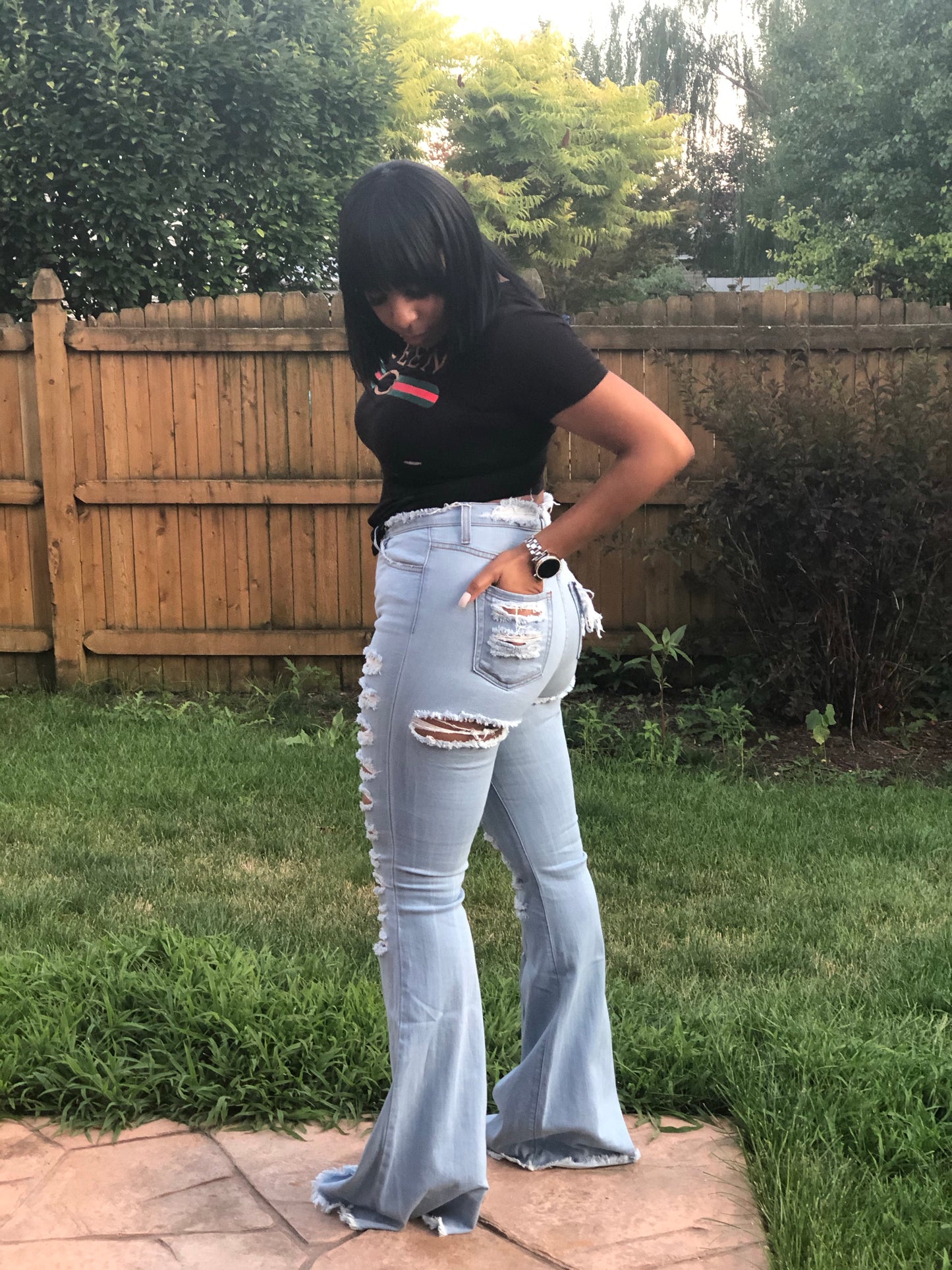 Hot Girl Distressed Denim Jeans